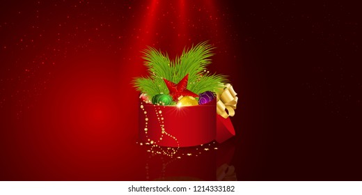 Vector Illustration on "Merry Christmas and Happy New Year" theme. Can be used as gift certificate, gift cards, festive banner and etc.
