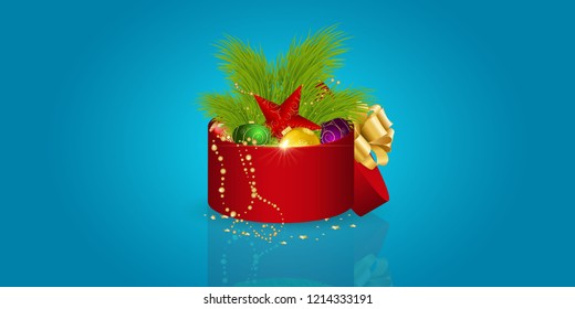 Vector Illustration on "Merry Christmas and Happy New Year" theme. Can be used as gift certificate, gift cards, festive banner and etc.