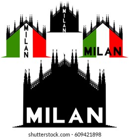 Vector illustration on the Milan cathedral (Duomo di Milano), Italy, isolated in white