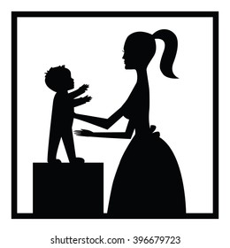 Vector  illustration on mother and child