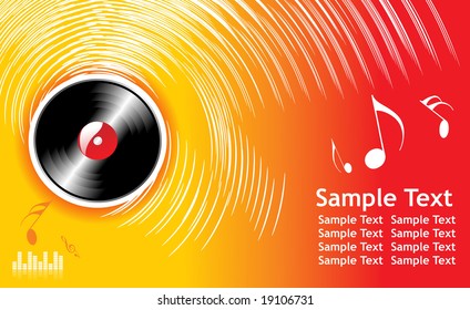 vector Illustration on a musical note theme with sample text background