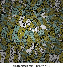 Vector illustration. On neutral, black and yellow colors. Can be used for cards, invitations, save the date cards and many more. Vector abstract pattern page for antistress.
