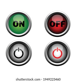 Ilustración vectorial de los botones de encendido y apagado, ideal para iconos y logotipos