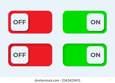 Vector illustration of On and Off slider on isolated background