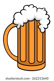 Vector illustration on pint of beer cartoon style