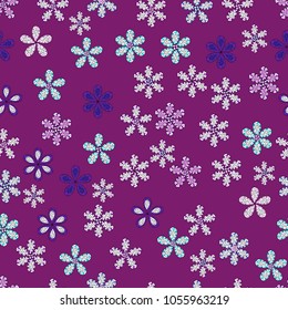 Vector illustration. On purple, white and blue colors. Vector abstract pattern page for antistress.