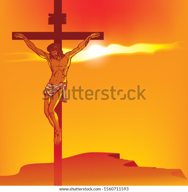 Vector Illustration On Religion Theme Mountain Stock Vector (Royalty ...