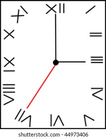 vector illustration on the Roman figures eve 12 o'clock