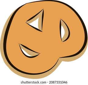 Vector illustration on a round cookie with holes.