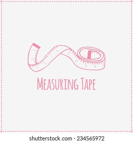 Measuring tape. Illustration of a tailor measuring tape isolated