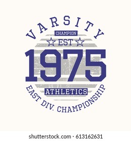 Ilustración vectorial sobre el tema deportivo. Borde fondo.  Diseño de época.  Tipografía atlética, gráficos para camisetas, impresos, afiches, pancartas, volantes, postales