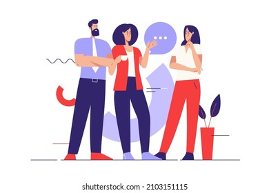 Ilustración vectorial sobre el tema de la pausa para el café y la comunicación. Trazo editable.