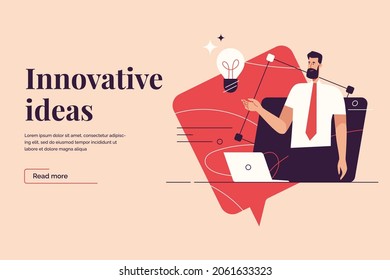 Vector illustration on the subject of creativity, generating innovative ideas, imagination and inspiration. Editable stroke.