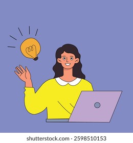 Vector illustration on the subject of creativity, generating innovative ideas vector, imagination and inspiration vector illustration.
