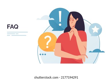 Vector illustration on the subject of customer online communication, questions and answers, support service.