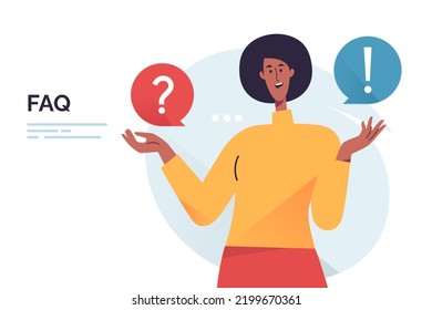 Vector illustration on the subject of customer online communication, questions and answers, support service.