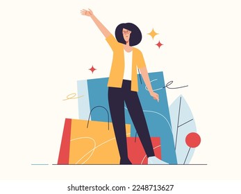 Vector illustration on the subject of e-commerce, sale, promotions, online shopping.