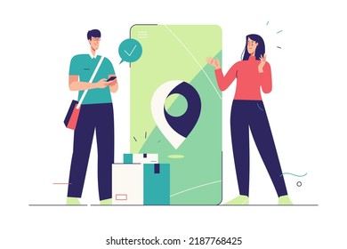 Vector illustration on the subject of online delivery service.