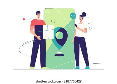 Vector illustration on the subject of online delivery service.