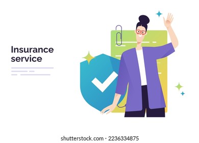 Vector illustration on a subject of service of insurance and protection.