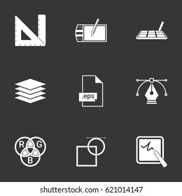 Vector illustration on technology and computer drawing tools on a computer.
