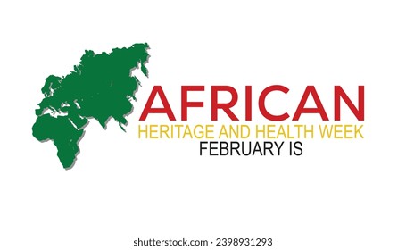 Vektorgrafik zum Thema Afrikanisches Erbe und Gesundheitswoche beobachtet jedes Jahr während Februar.banner, Feiertag, Poster, Karte und Hintergrund-Design.