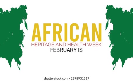 Vektorgrafik zum Thema Afrikanisches Erbe und Gesundheitswoche beobachtet jedes Jahr während Februar.banner, Feiertag, Poster, Karte und Hintergrund-Design.