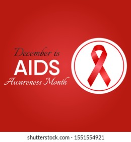 Vector illustration on the theme of AIDS Awareness month of December.