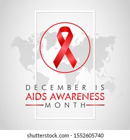 Vector illustration on the theme of AIDS Awareness month of December.