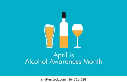 Vector illustration on the theme of Alcohol awareness month observed on April 1st to 30th.