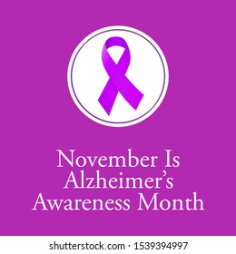 Vector illustration on the theme of Alzheimer's disease awareness month in November.