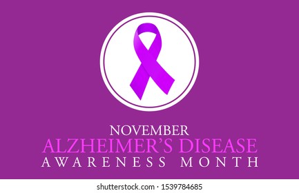 Vector illustration on the theme of Alzheimer's disease awareness month in November.