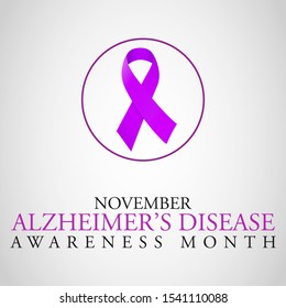 Vector illustration on the theme of Alzheimer's disease awareness month in November.