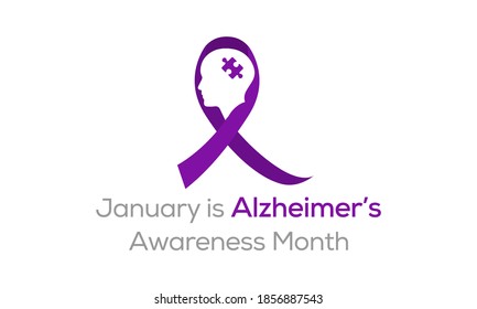 Ilustración vectorial sobre el tema del mes de sensibilización del Alzheimer que se observa cada año en enero en todo Canadá.