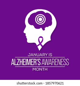Vektorgrafik zum Thema Alzheimer's Bewusstseinsmonat, beobachtet jedes Jahr im Januar in ganz Kanada.