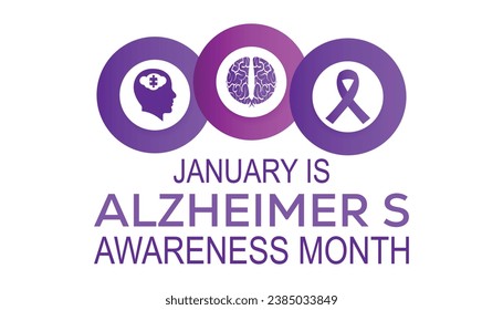 Vektorgrafik zum Thema Alzheimer's Bewusstseinsmonat beobachtet jedes Jahr während Januar.banner, Holiday, Poster, Karte und Hintergrund Design.