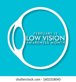 Vector illustration on the theme of AMD / Low Vision Awareness Month of February.