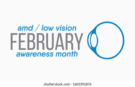 Vector illustration on the theme of AMD / Low Vision Awareness Month of February.