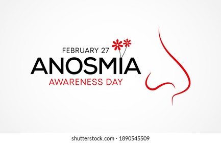 Vector illustration on the theme of Anosmia Awareness Day, is a day to spread awareness about Anosmia, the loss of the sense of smell, and it takes place each year on February 27.