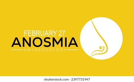 Vector illustration on the theme of Anosmia Awareness Day observed each year during February.banner, Holiday, poster, card and background design.