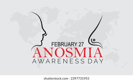 Vector illustration on the theme of Anosmia Awareness Day observed each year during February.banner, Holiday, poster, card and background design.