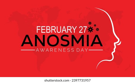 Ilustración vectorial sobre el tema del Día de Conciencia de Anosmia que se observa cada año durante febrero.banner, Holiday, afiche, tarjeta y diseño de fondo.