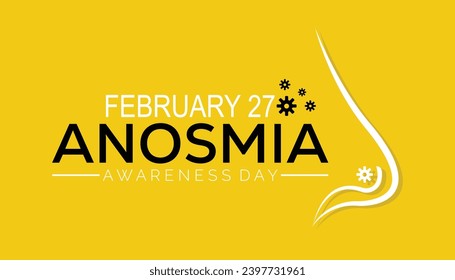 Ilustración vectorial sobre el tema del Día de Conciencia de Anosmia que se observa cada año durante febrero.banner, Holiday, afiche, tarjeta y diseño de fondo.