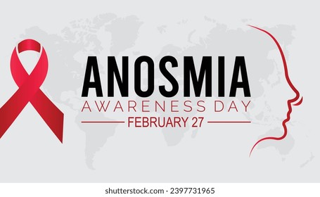 Vector illustration on the theme of Anosmia Awareness Day observed each year during February.banner, Holiday, poster, card and background design.