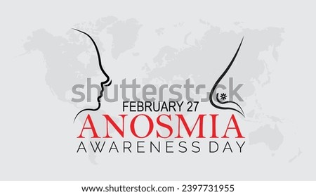 Vector illustration on the theme of Anosmia Awareness Day observed each year during February.banner, Holiday, poster, card and background design.
