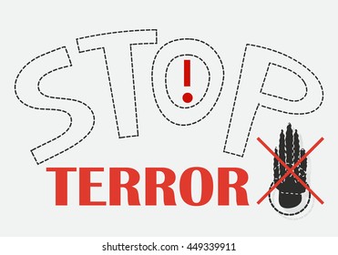 Vector illustration on the theme of anti-terrorism