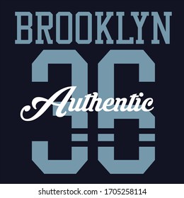 Vector illustration on the theme of athletic in Brooklyn New York City