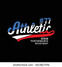 Vector illustration on the theme of athletic sport. Vintage design. typography, design t-shirt and print