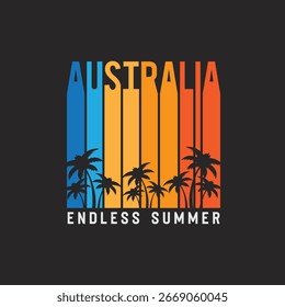 Vektorgrafik zum Thema Australien. Sport-Typografie, T-Shirt-Grafik, Druck, Poster, Banner, Flyer, Postkarte