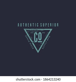 Vector illustration on a theme of AUTHENTIC SUPERIOR, NYC 092. Vintage design. Grunge background. Typography, t-shirt graphics, print, poster, banner, flyer, postcard
